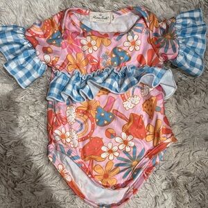 Colorful Floral Kids One Piece
